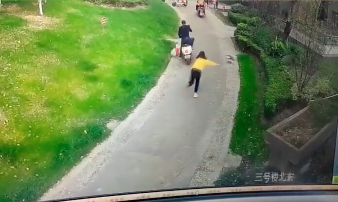 The Nanjinger - Woman Falls after Dog Leash Snared by E-Bike in Nantong; Who’s Responsible?