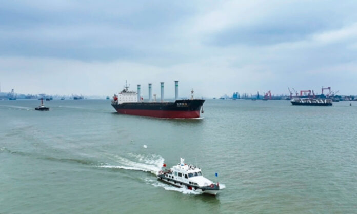 The Nanjinger - 45,000 Ton Energy Saving Rotary Sail Bulk Carrier Sets Sail in Wuxi