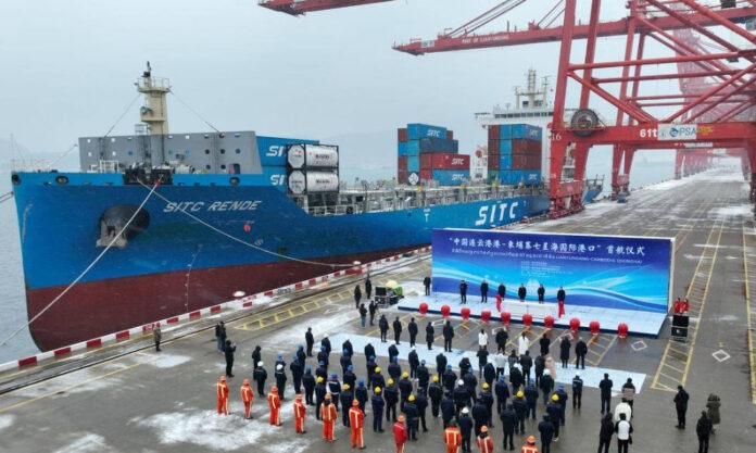 The Nanjinger - New Cambodia-China Shipping link; Lianyungang to Koh Kong Province in