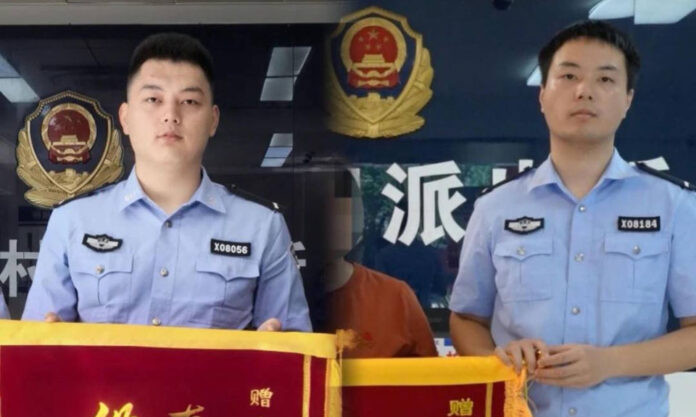 The Nanjinger - Twin Brother Cops Receive Pennants on Same Day at Different Police Stations